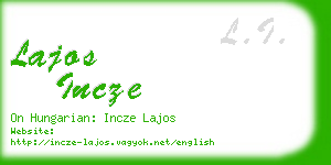 lajos incze business card